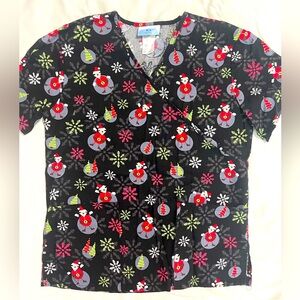 Christmas scrub top - small